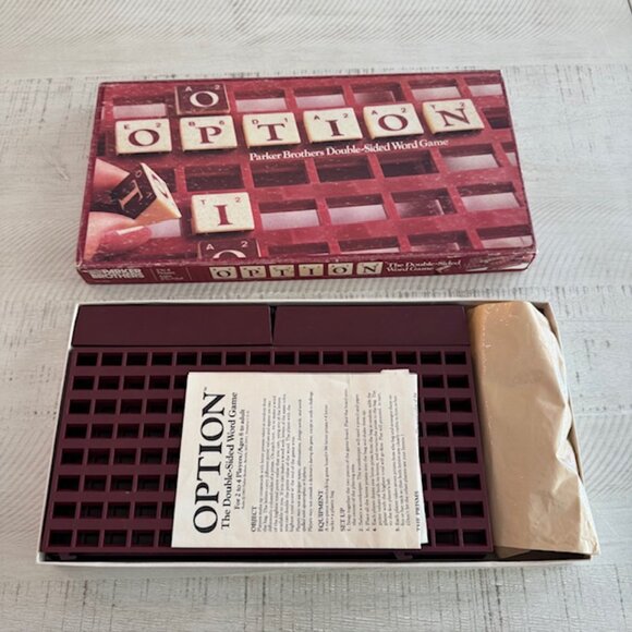 Vintage 1983 Parker Brothers Option Double-sided Word Game - Picture 6 of 10